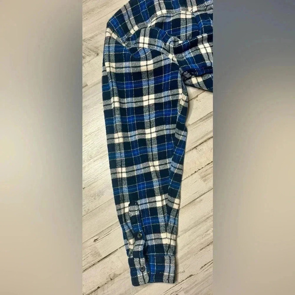 Orvis Flannel Shirt Adult XL Blue Plaid Button Long Sleeve - Picture 8 of 13